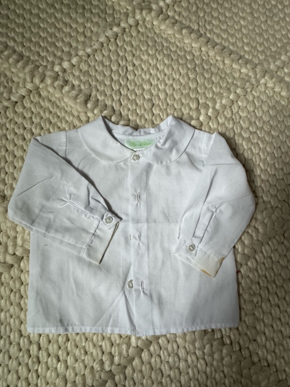 White Peter Pan Collar Button-Front Kids Shirt